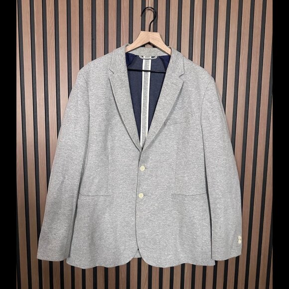 Gant Rugger Blazer US 46 Mens Gray Slim Fit 2-Button Sport Jacket Stretch